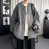 现货2026日系痞帅华夫格宽松休闲棒球立领夹克衫外套NK828-P89，男装夹克，星座1017