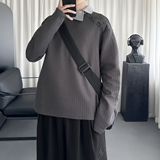 美式不规则polo领长袖T恤设计感打底衫男女款W1627-P78，男装Polo衫，星座1017