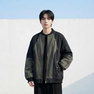 休闲百搭撞色拼接棒球服美式复古夹克 JK830-P80图片