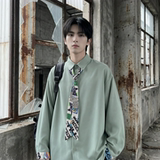 现货长袖衬衫男潮流带领带帅气港风高级感情侣衬衣FA32-P55，男装衬衫，星座1017