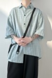 2023格子衬衫男高级感短袖休闲宽松衬衣1017-CC113-P38，男装衬衫，星座1017