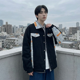 现货2026春季痞帅拼接设计感翻领夹克高级感潮流外套J24-P75，男装夹克，星座1017