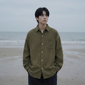 现货灯芯绒高级感长袖衬衫男休闲衬衣外套 C963-P48，男装衬衫，星座1017