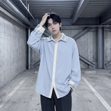 现货潮衬衫小众刺绣长袖衬衣新中式情侣外套DY877-P68，男装衬衫，星座1017