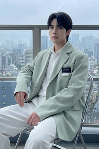 现货休闲西服男春秋宽松大码潮高级感痞帅外套西装 JK342-P98图片