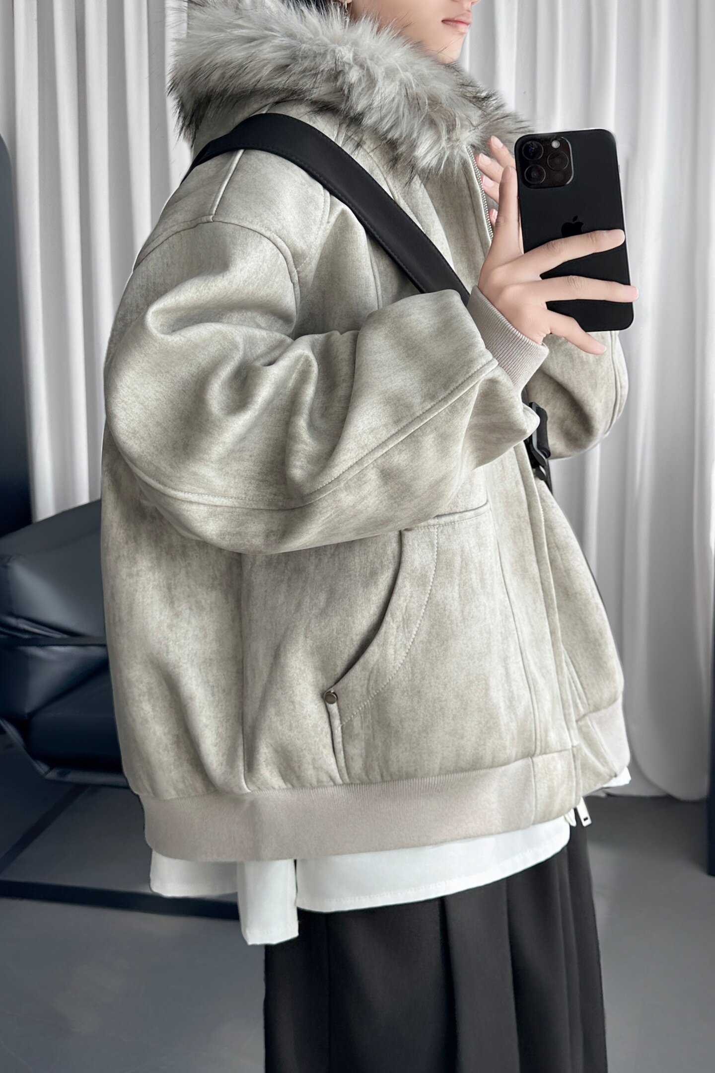 冬季座山雕加绒加厚连帽毛领棉服复古美式夹克M2765-P148,男装夹克,星座1017