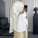 短袖衬衫男冷淡风男装高级感褶皱半袖衬衣潮CS98-P45，商品下架区，星座1017