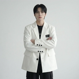 现货休闲西服男春秋宽松大码潮高级感痞帅外套西装JK342-P98，男装西服套装，星座1017