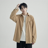 现货灯芯绒高级感长袖衬衫男休闲衬衣外套C963-P48，男装衬衫，星座1017