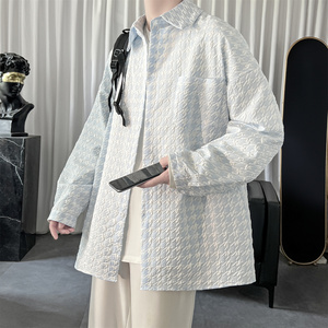 现货浮雕衬衫高级感长袖痞帅衬衣设计感薄外套 FC02-P55，男装衬衫，星座1017
