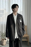 现货休闲西服男春秋宽松大码潮高级感痞帅外套西装JK342-P98，男装西服套装，星座1017