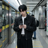 现货2025棒球领短款夹克高级感美式垫肩外套HJ7727-P90X149，男装夹克，星座1017