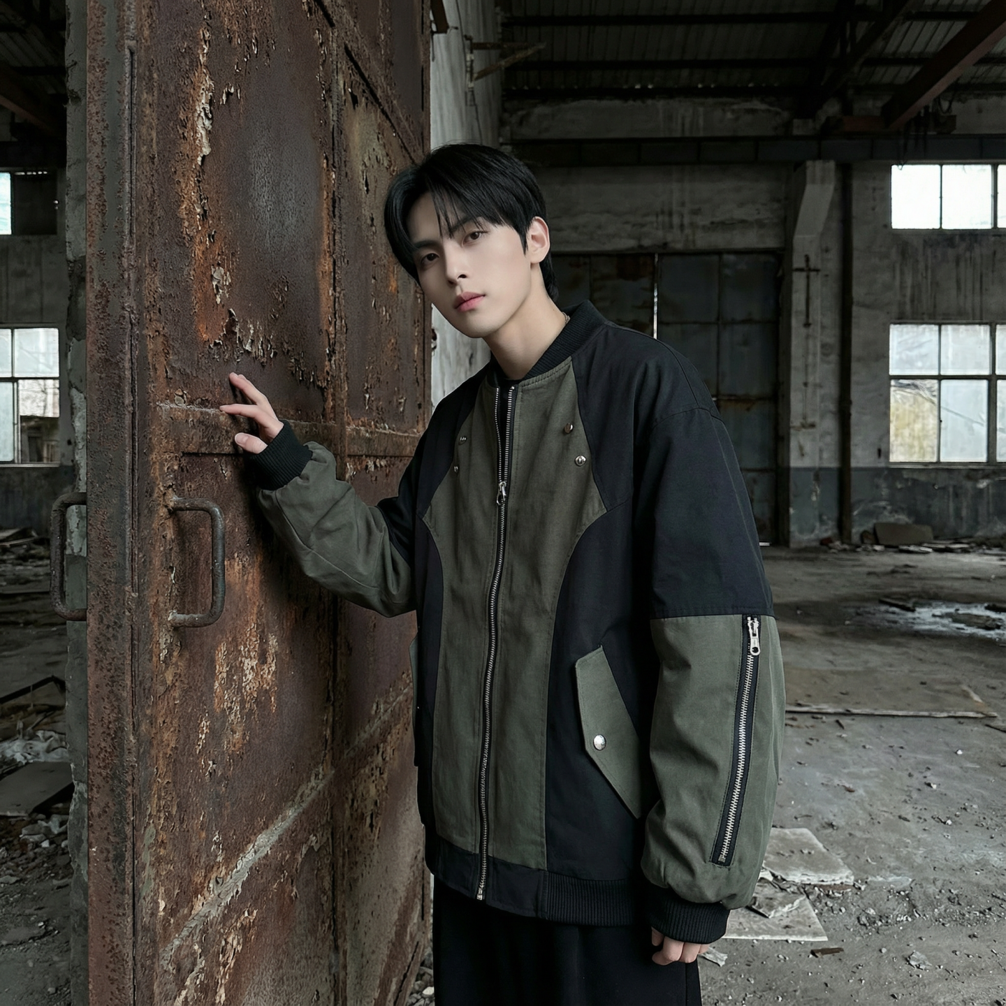 现货休闲百搭撞色拼接棒球服美式复古夹克JK830-P80,男装夹克,星座1017