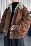 毛领复古（仿貂毛领）秋冬季座山雕夹克棉服外套男Q6064-P148，男装夹克，星座1017