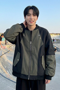 现货休闲百搭撞色拼接棒球服美式复古夹克 JK830-P80图片