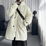 抗静电防泼水保暖座山雕毛领连帽派克棉服中长款M2733-P158，男装棉衣，星座1017