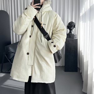 抗静电防泼水保暖座山雕毛领连帽派克棉服中长款 M2733-P158图片