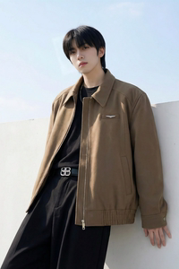 现货棒球领短款夹克高级感美式垫肩外套 HJ7727-P90 X149图片