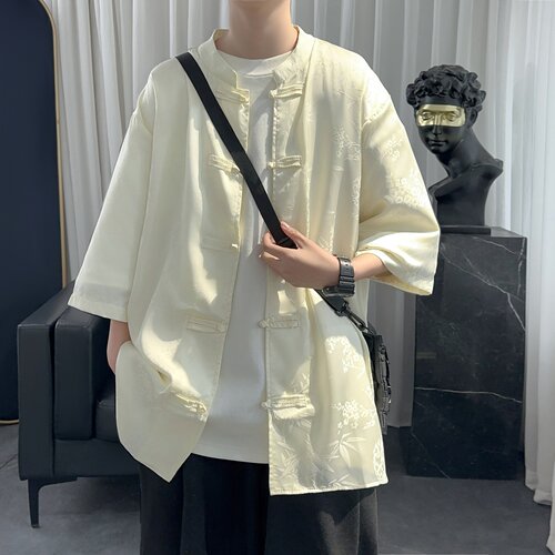 现货国风新中式宽松短袖休闲#衬衫高级衬衣 CY730-P50