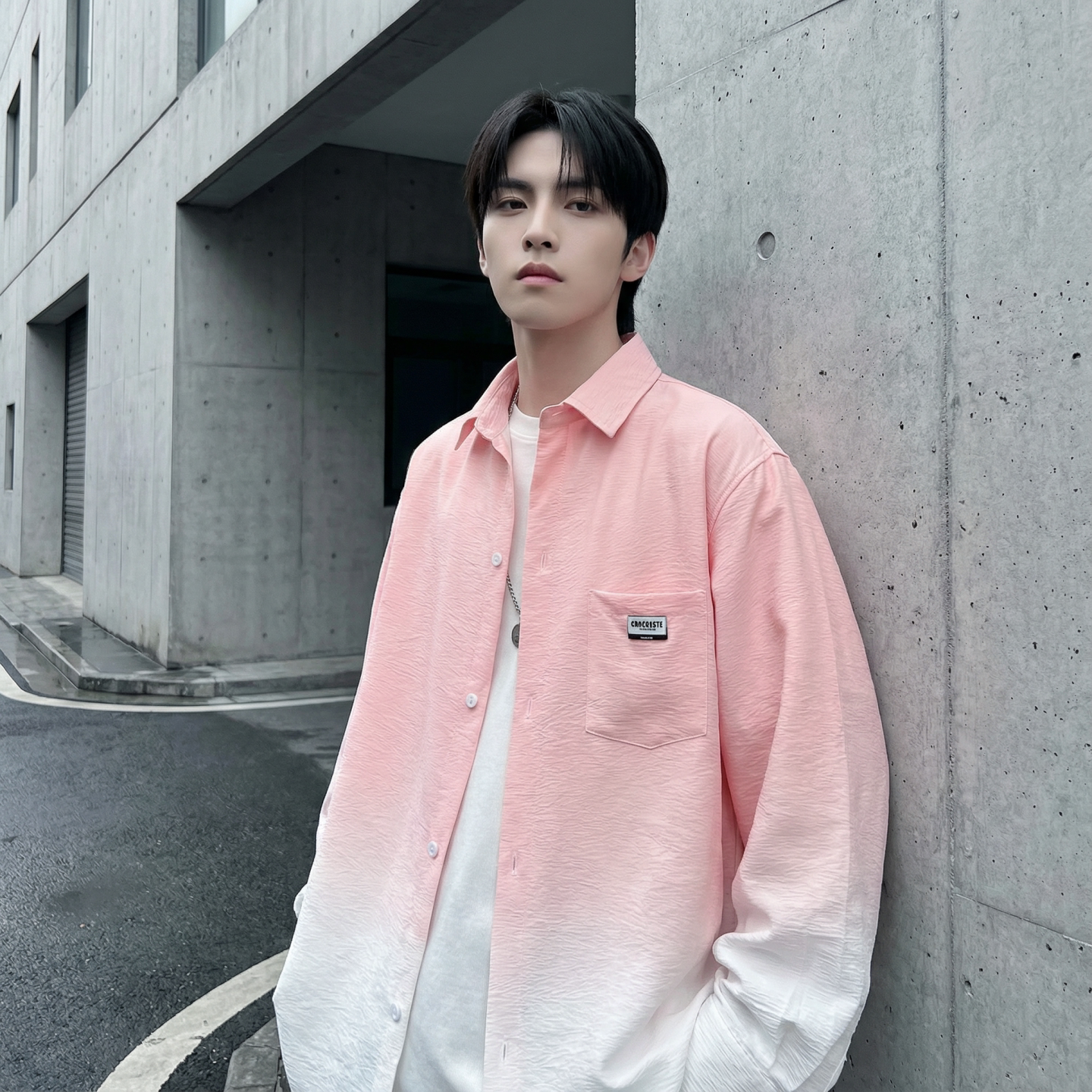 2026现货渐变长袖衬衫水洗褶皱宽松潮流休闲衬衣DS651-P58,男装衬衫,星座1017
