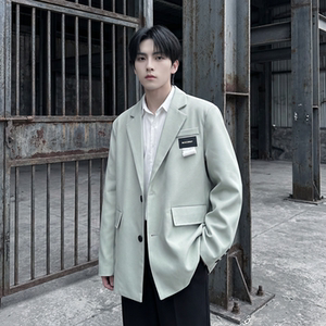 现货休闲西服男春秋宽松大码潮高级感痞帅外套西装 JK342-P98图片