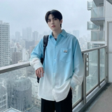 2026现货渐变长袖衬衫水洗褶皱宽松潮流休闲衬衣DS651-P58，男装衬衫，星座1017