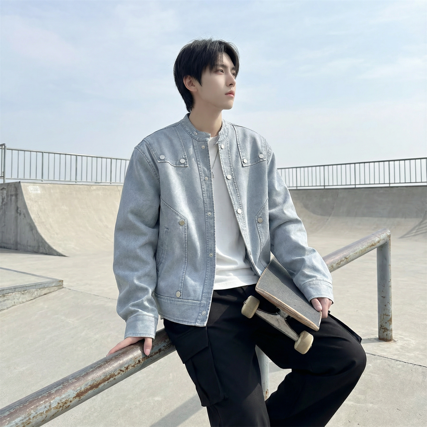 现货2026飞行夹克外套春秋薄款痞帅街头潮牌立领上衣DK568-P118，男装夹克，星座1017