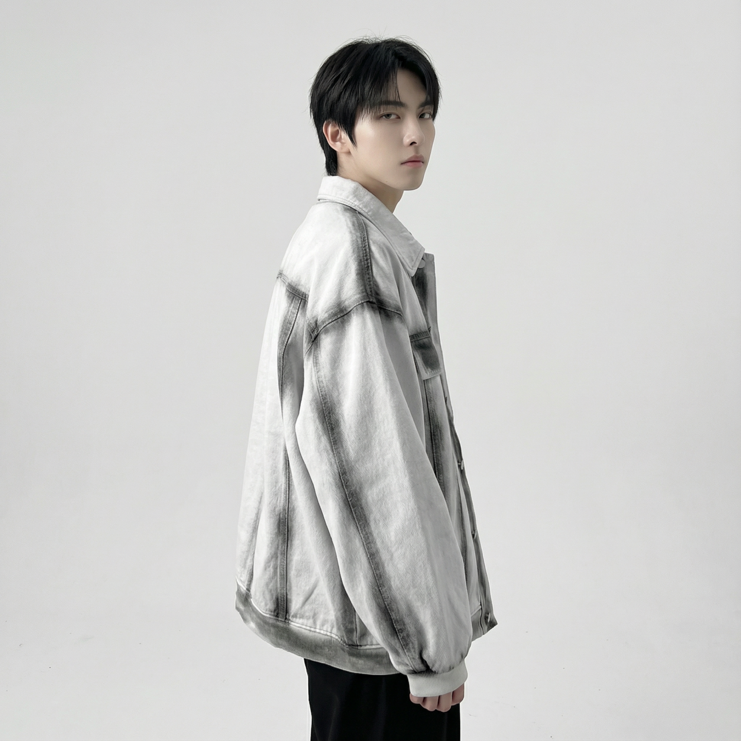 现货2026春季工装休闲夹克高级感牛仔外套JK11-P100，男装工装外套，星座1017