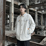 现货2026春季痞帅拼接设计感翻领夹克高级感潮流外套J24-P75，男装夹克，星座1017