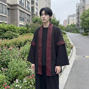 现货 春秋风蟒纹印花拼接男士道袍汉服 D3206-P78，男装民族服装，星座1017