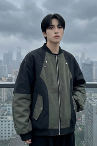 现货休闲百搭撞色拼接棒球服美式复古夹克 JK830-P80图片