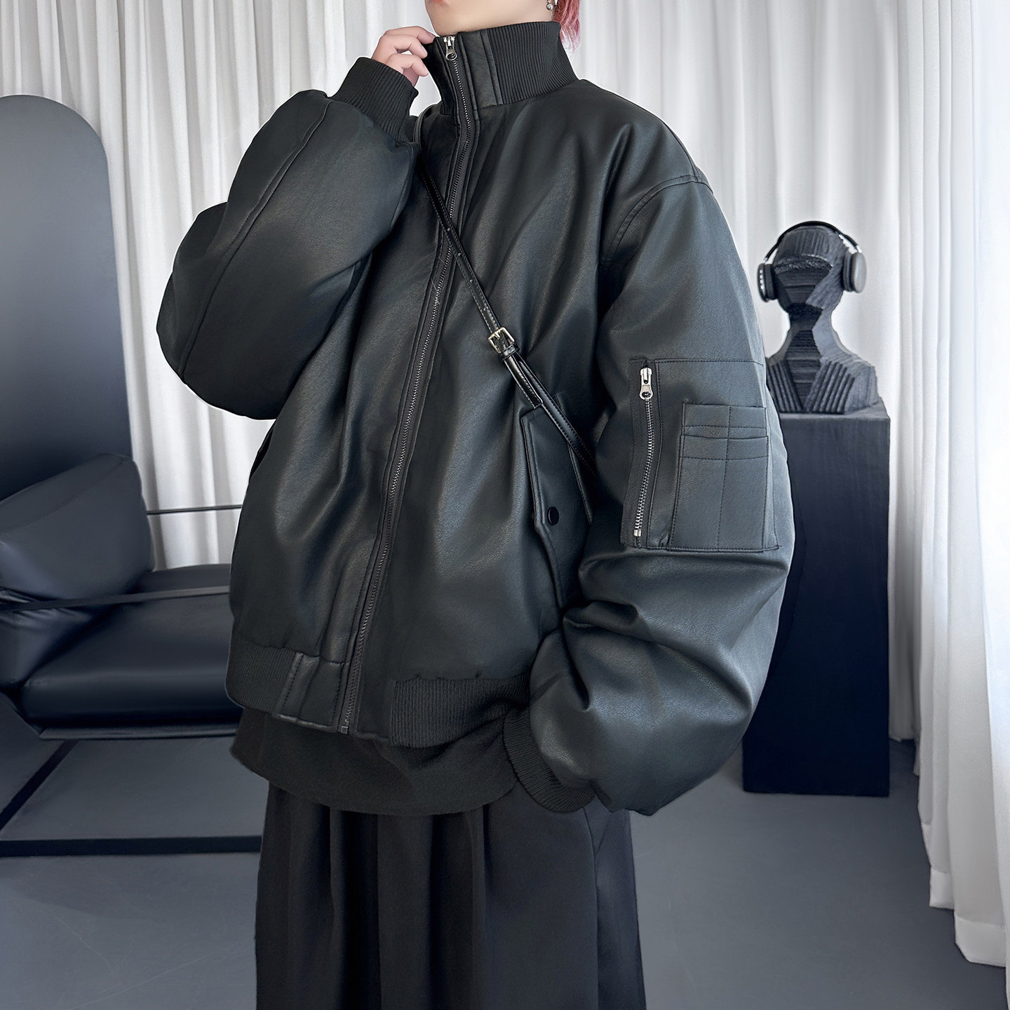 飞行员皮夹克座山雕冬季美式复古短款棉衣外套男棉服M3581-P148，男装夹克，星座1017