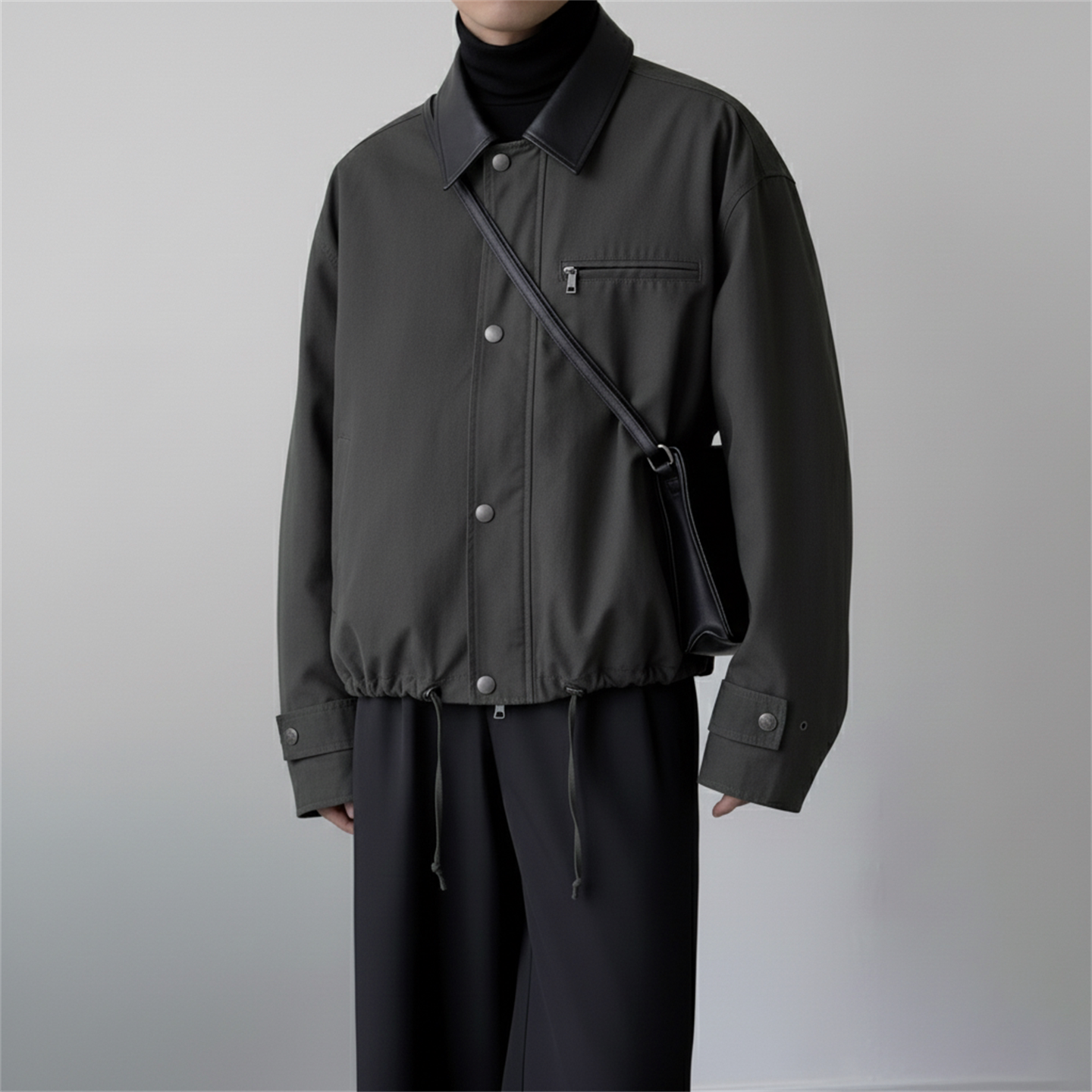 美式复古休闲纯色撞色弯刀袖工装夹克外套男1017-JK906-P118,男装夹克,星座1017
