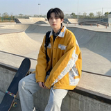 现货2026春季痞帅拼接设计感翻领夹克高级感潮流外套J24-P75，男装夹克，星座1017