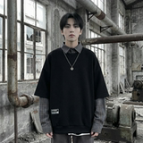 现货2026春款假两件卫衣衬衫领复古vibe格子美式外套A5613-P65，男装衬衫，星座1017