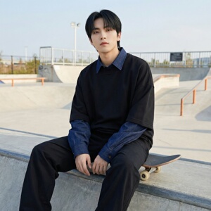 新款现货2026年新款现货堆堆领宽松长袖卫衣CR447-P68，男装卫衣，星座1017