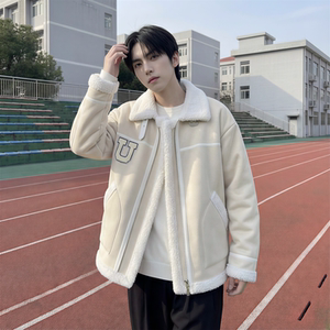现货 皮毛一体外套冬季校园宽松棉服潮男大码棉衣 4725-P115图片