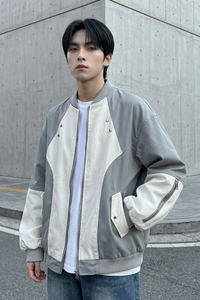 现货休闲百搭撞色拼接棒球服美式复古夹克 JK830-P80图片