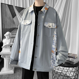 现货 2026春季痞帅拼接设计感翻领夹克高级感潮流外套 J24-P75，男装夹克，星座1017