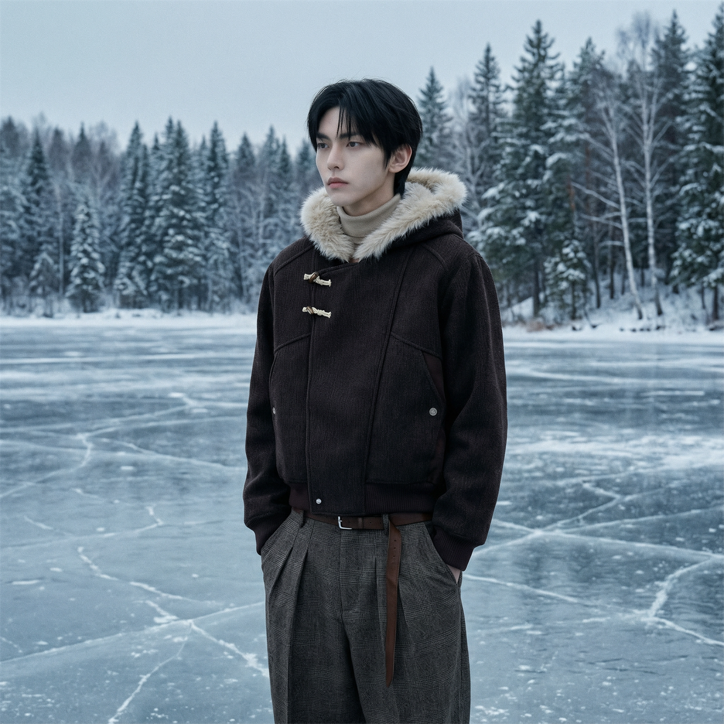 现货斜门襟牛角扣毛里新款座山雕毛呢外套W2029-P138，女装短外套，星座1017