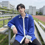 现货潮衬衫小众刺绣长袖衬衣新中式情侣外套DY877-P68，男装衬衫，星座1017