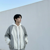 休闲百搭撞色拼接棒球服美式复古夹克JK830-P80，男装夹克，星座1017