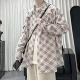 秋季工装格子男衬衫长袖宽松衬衣休闲外套1017-CY345-P58，男装衬衫，星座1017