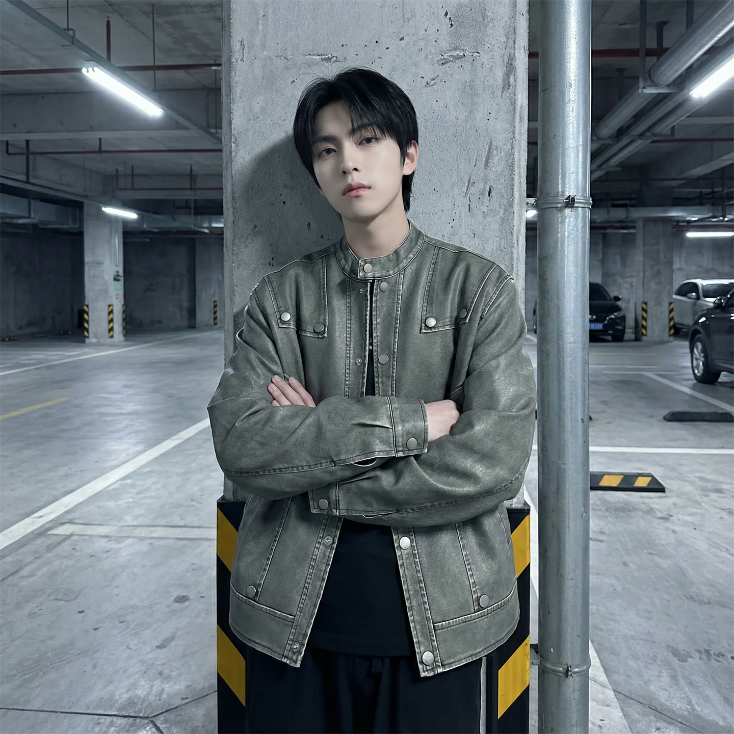 现货2026飞行夹克外套春秋薄款痞帅街头潮牌立领上衣DK568-P118，男装夹克，星座1017