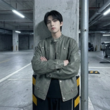现货2026飞行夹克外套春秋薄款痞帅街头潮牌立领上衣DK568-P118，男装夹克，星座1017