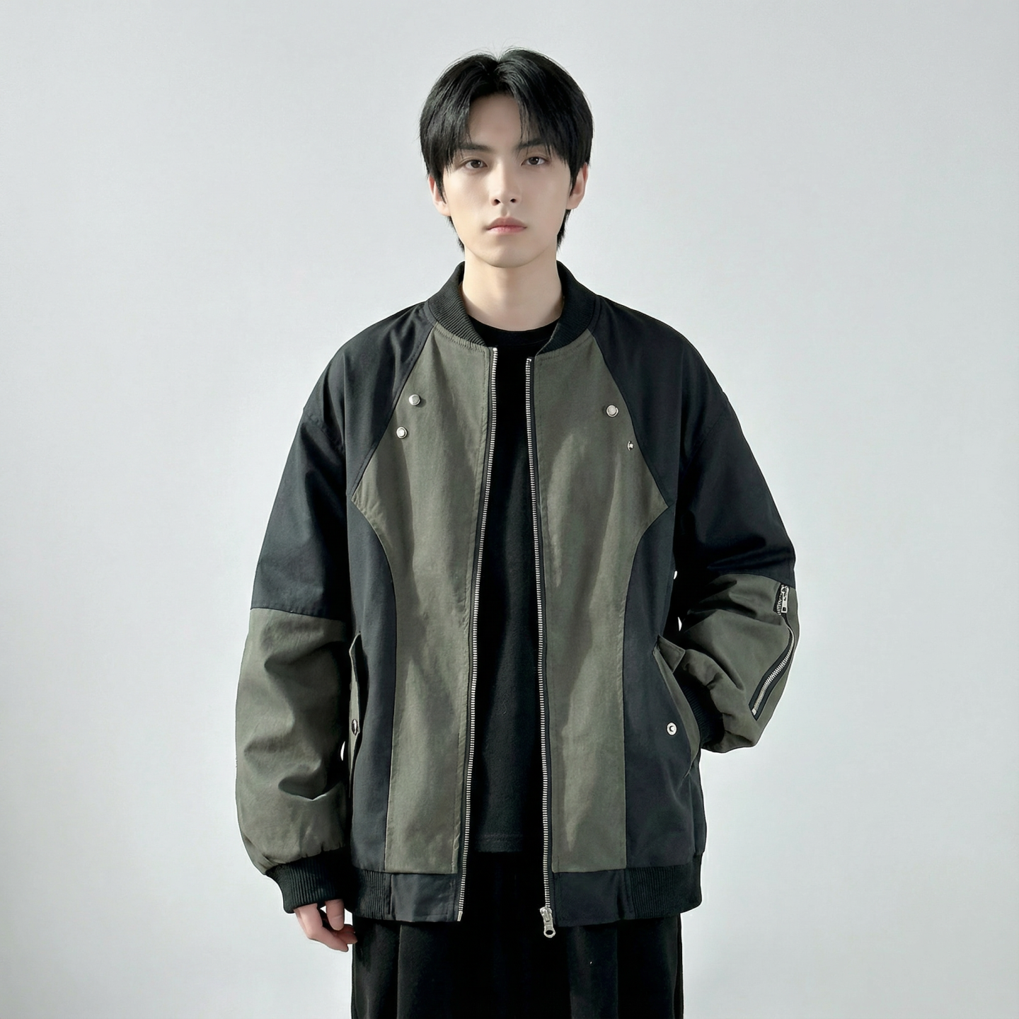 休闲百搭撞色拼接棒球服美式复古夹克JK830-P80,男装夹克,星座1017