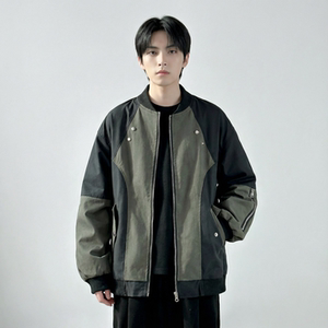 休闲百搭撞色拼接棒球服美式复古夹克 JK830-P80图片