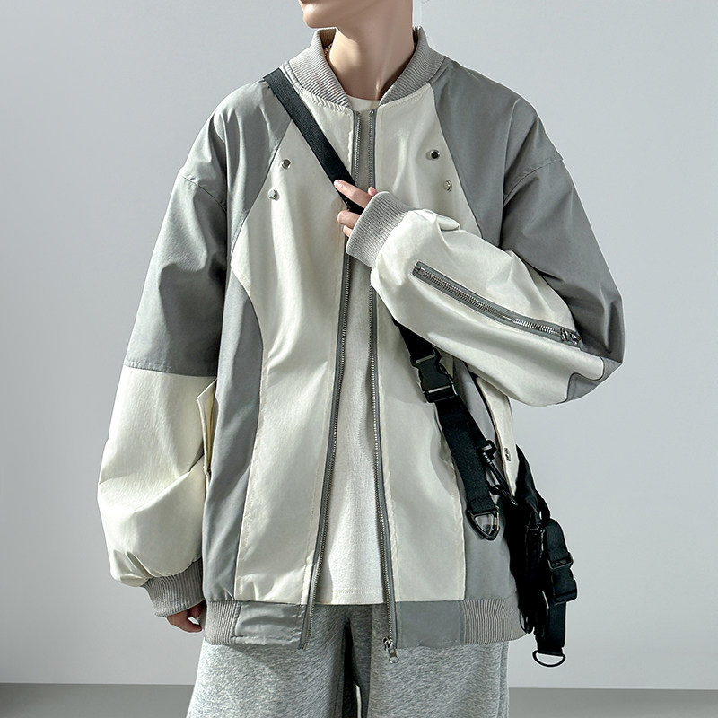 休闲百搭撞色拼接棒球服美式复古夹克JK830-P80,男装夹克,星座1017