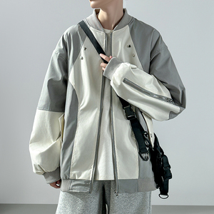 休闲百搭撞色拼接棒球服美式复古夹克 JK830-P80图片