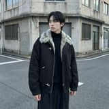 现货毛领复古（仿貂毛领）秋冬季座山雕夹克棉服外套男Q664-P148，男装夹克，星座1017